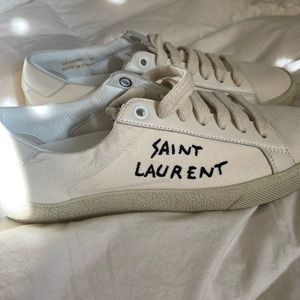 SAINT LAURENT Court Classic Embroidered Sneaker